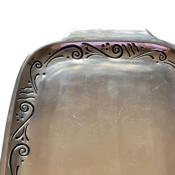 Vintage Lenox Spyro Handcrafted Serving Tray Intricate Scrollwork Design - Picture 6 of 10